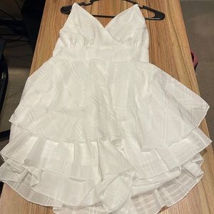 White Ruffle Romper Plus Size